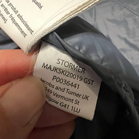 Trespass Down Jacket Mens XXL Quilted Coat Blue Hooded Stormer **flaw - Picture 10 of 11